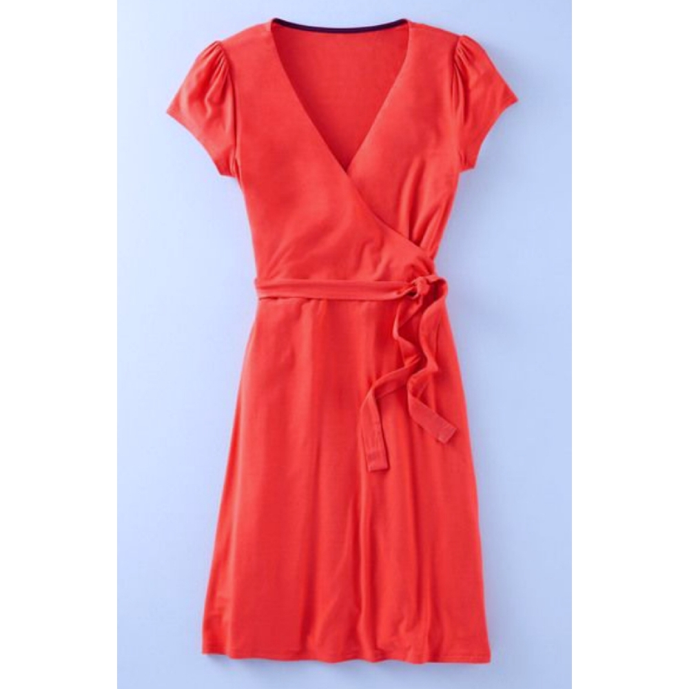 Boden Wrap Dress Coral 6L Small